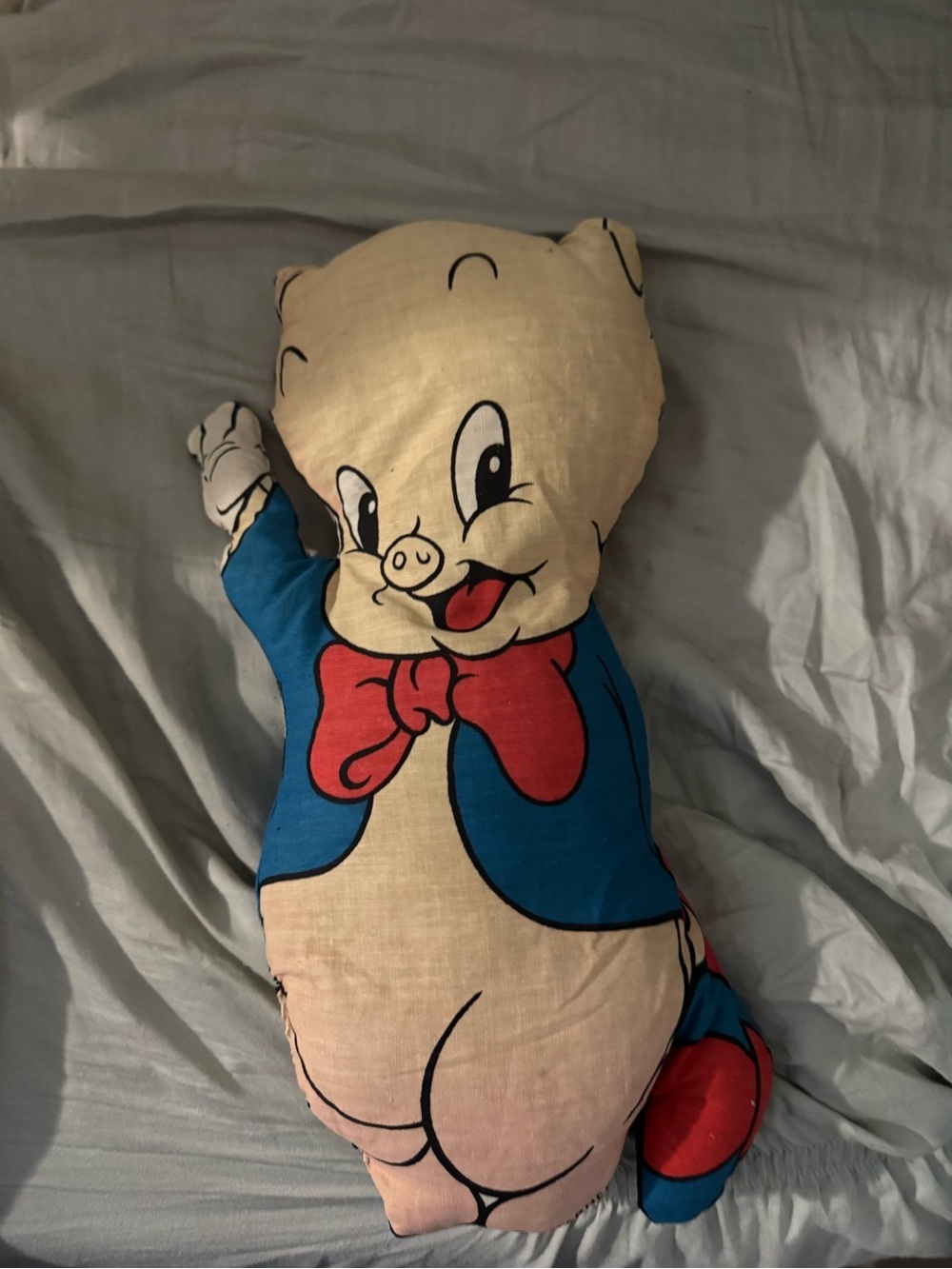 Vintage Cut & Sew Warner Bros. Inc. Porky Pig Pillow 14" Stuffed Toy